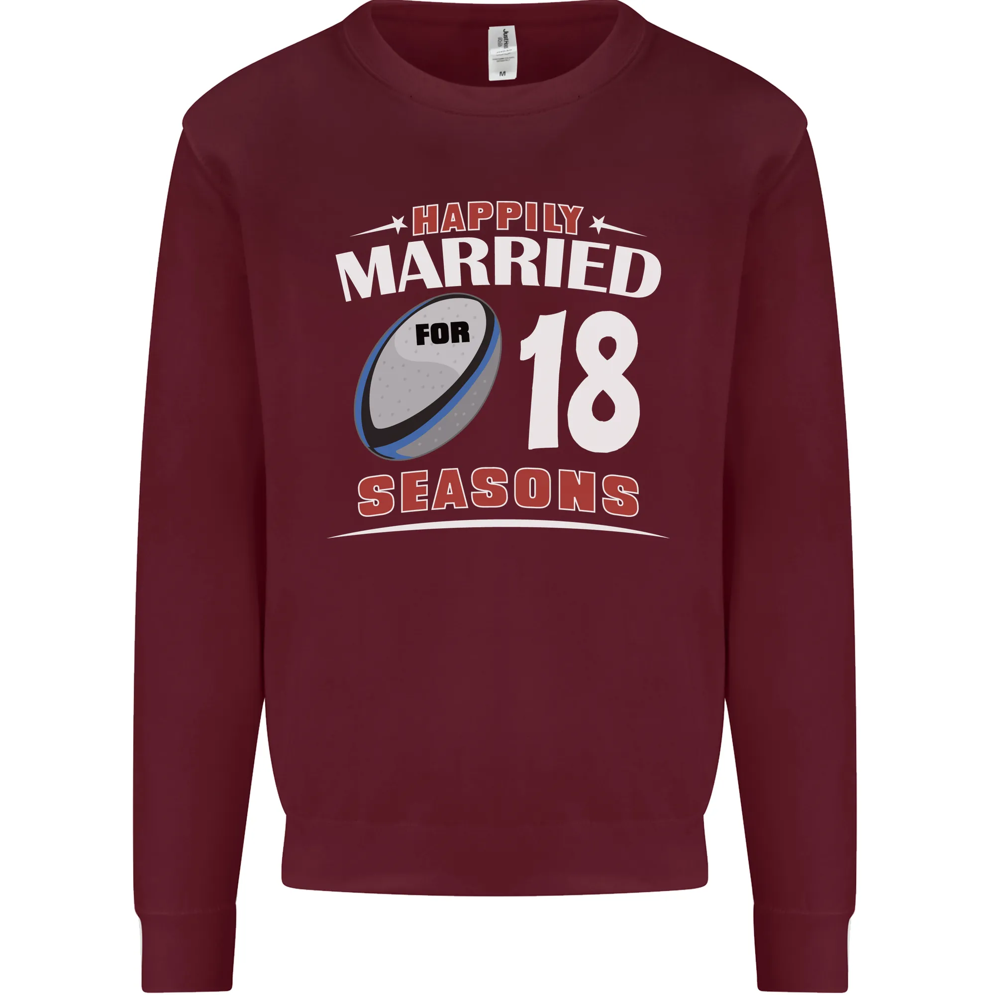 18 Year Wedding Anniversary 18th Rugby Mens Sweatshirt Jumper