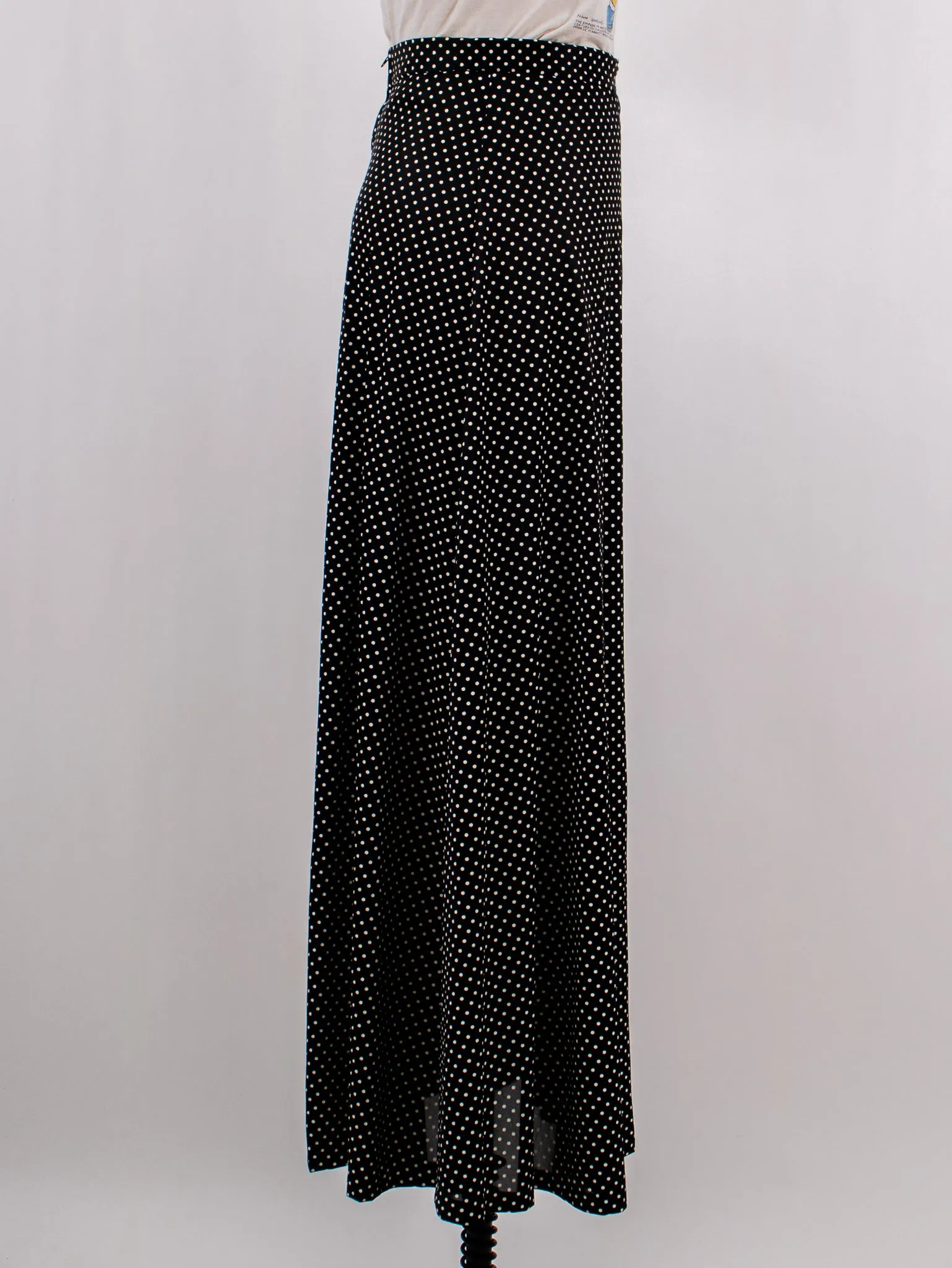 1970's FRANK LEE OF CALIFORNIA polka dot maxi skirt