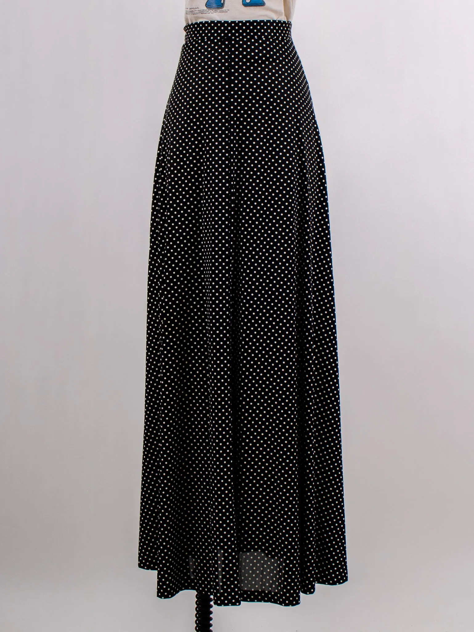 1970's FRANK LEE OF CALIFORNIA polka dot maxi skirt