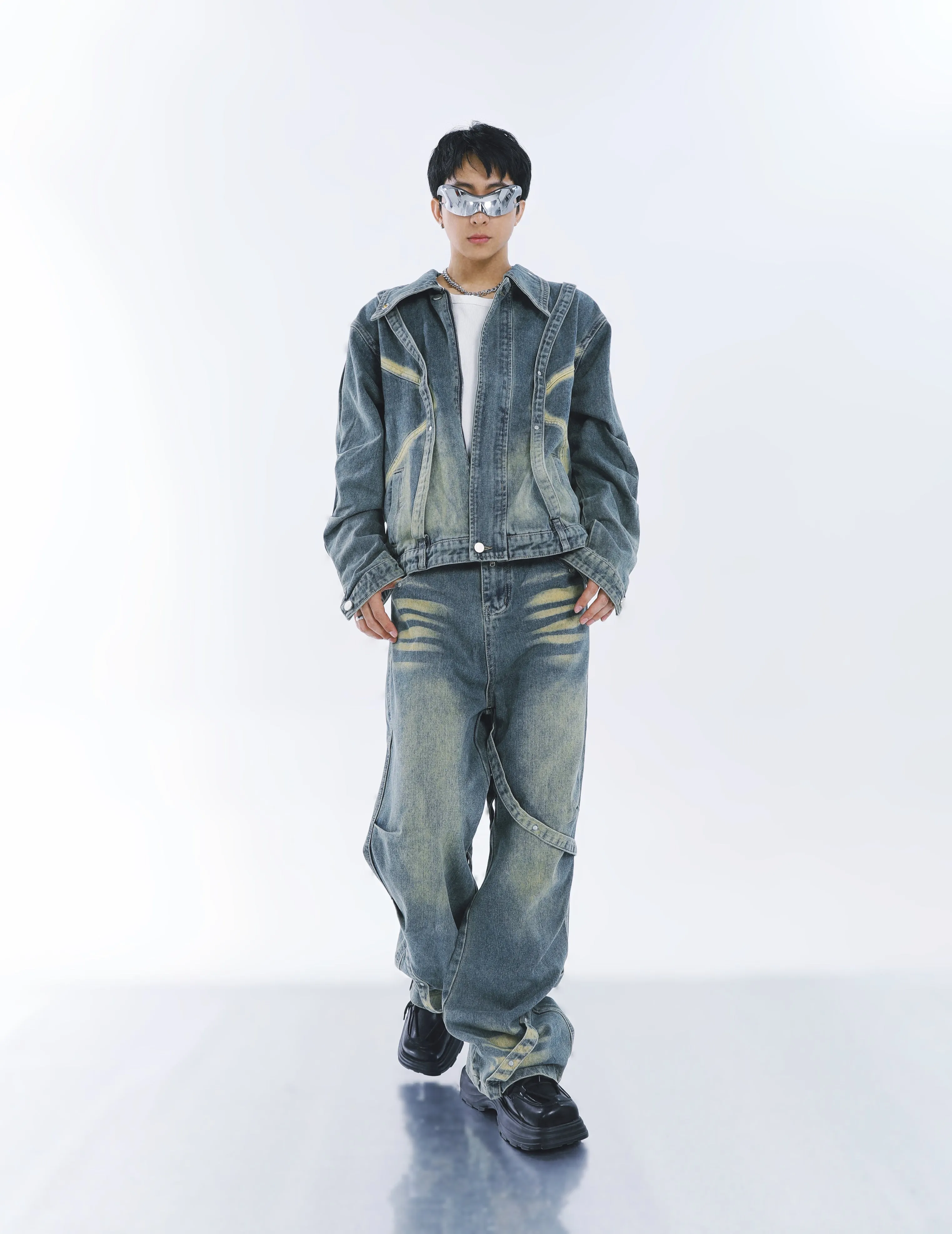 【23s September.】Vintage washed denim suit -M