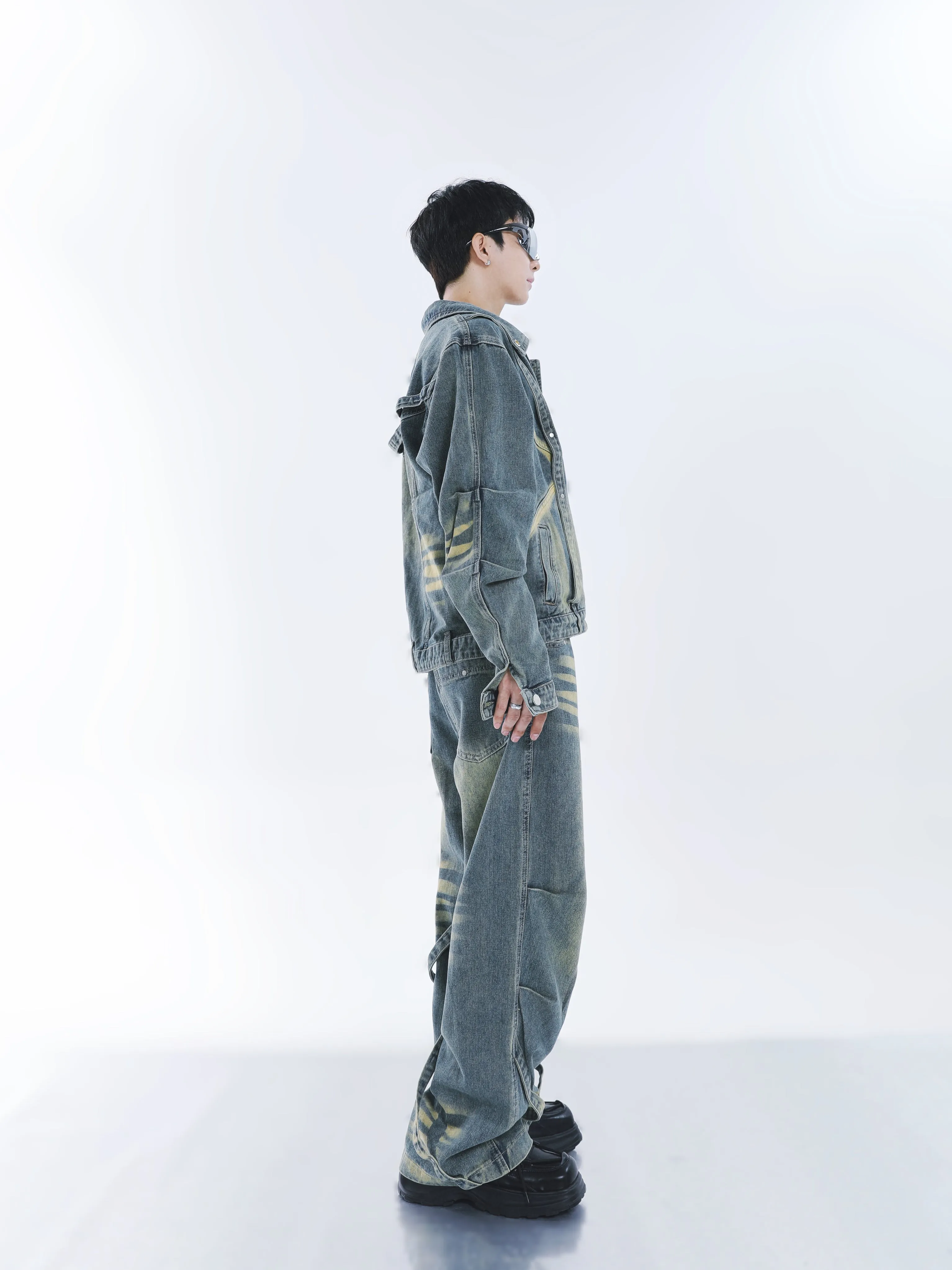 【23s September.】Vintage washed denim suit -M