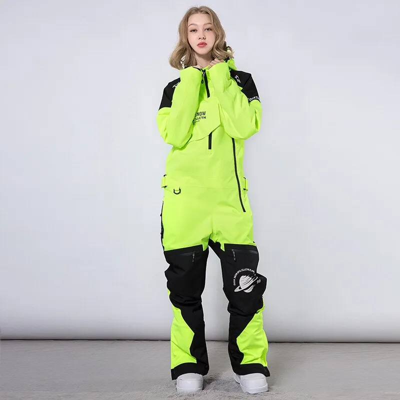 Ashore Ski Shop One-Piece Ski Suit Overalls Women Men Outdoor Snowboard