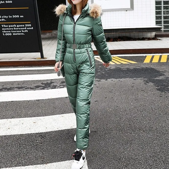 Ashore Ski Shop Warm One Piece Jumpsuit Women Outfit Ski Suit Jacket Winter