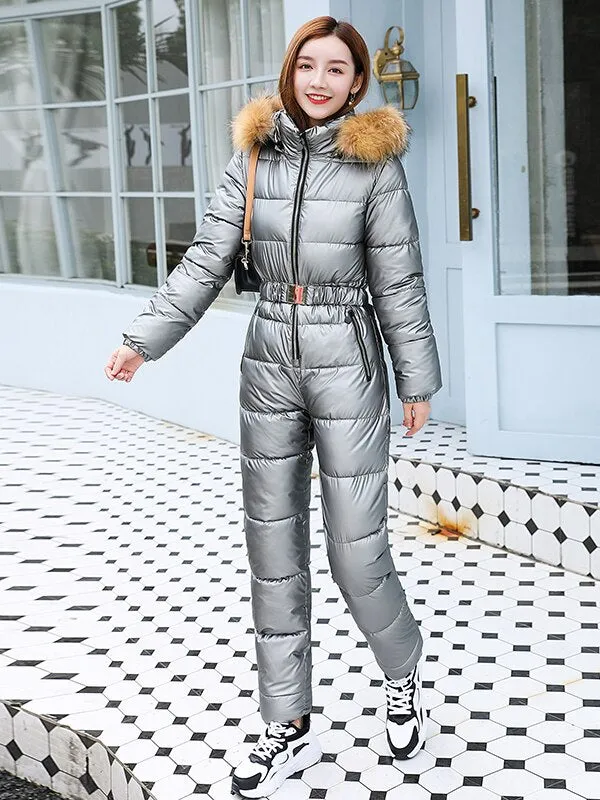 Ashore Ski Shop Warm One Piece Jumpsuit Women Outfit Ski Suit Jacket Winter