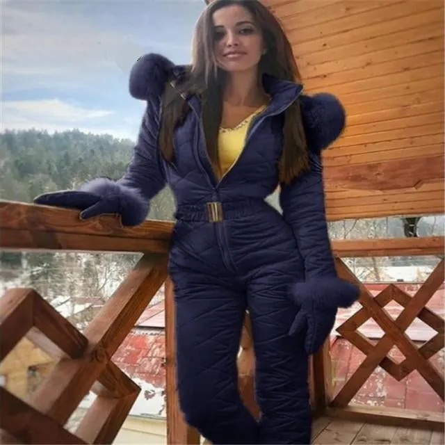 AshoreShop Womens Ski Snow Suit Overall Jumpsuit Warm Sleek Fit