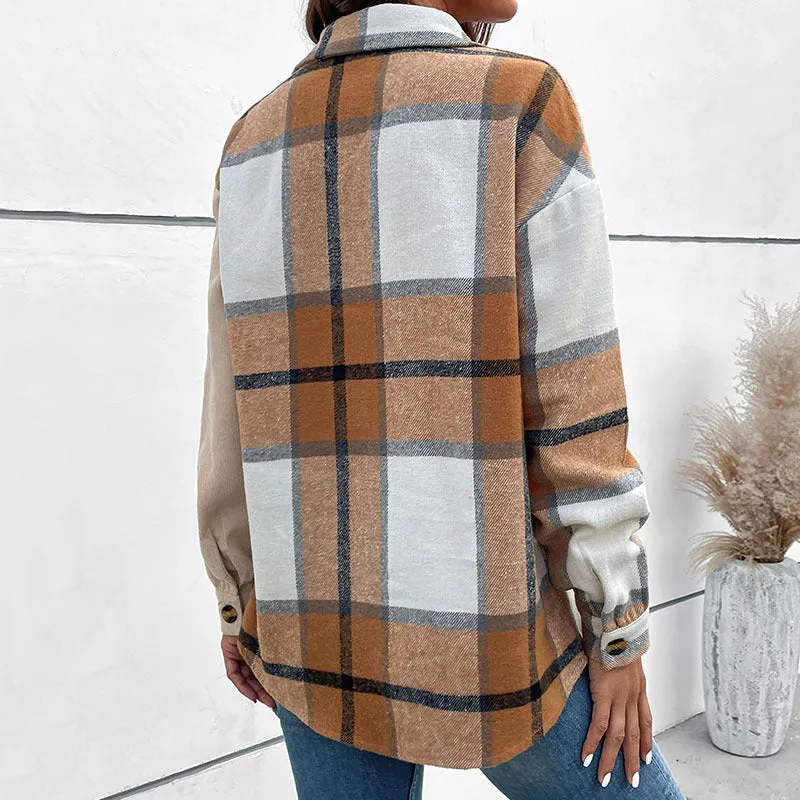 Autumn New Long Sleeve Color Block Jacket