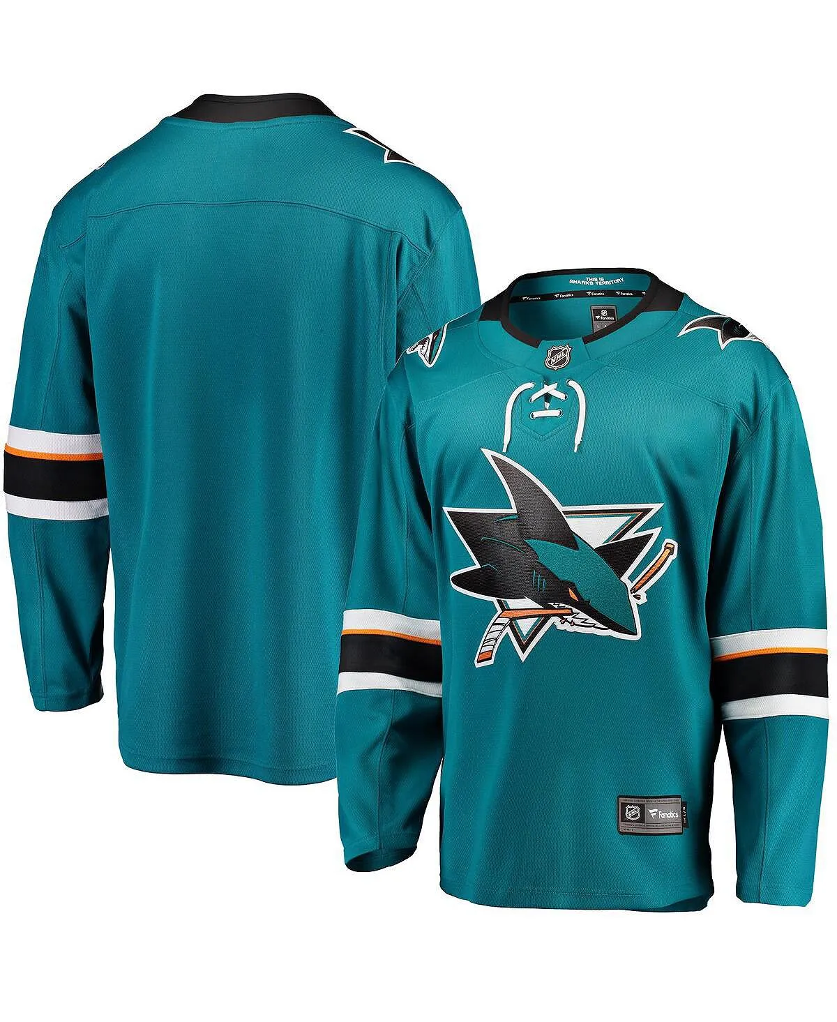 Branded Men's San Jose Sharks Breakaway Home Fanatics Jersey, Turquoise