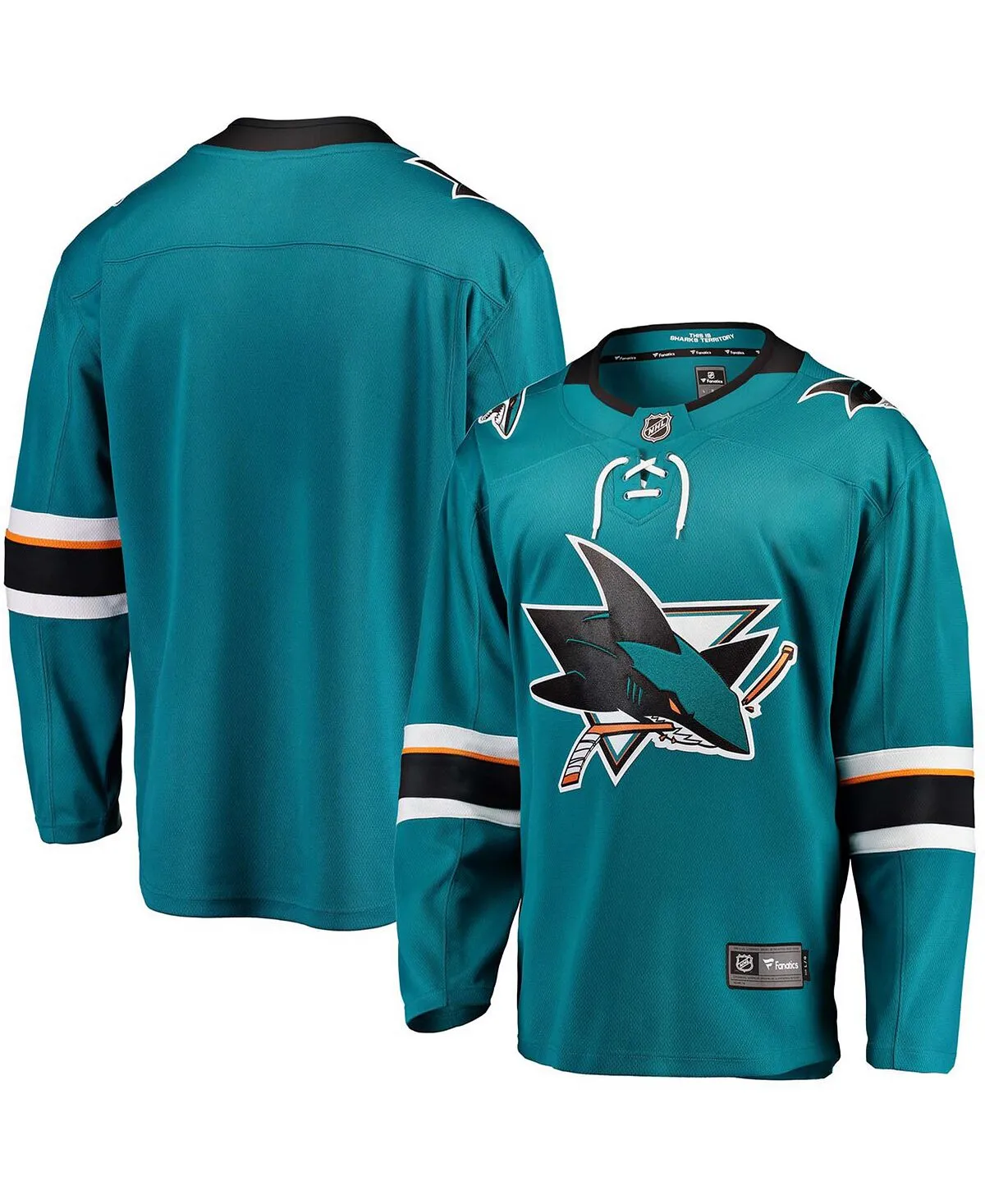 Branded Men's San Jose Sharks Breakaway Home Fanatics Jersey, Turquoise