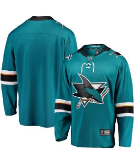 Branded Men's San Jose Sharks Breakaway Home Fanatics Jersey, Turquoise