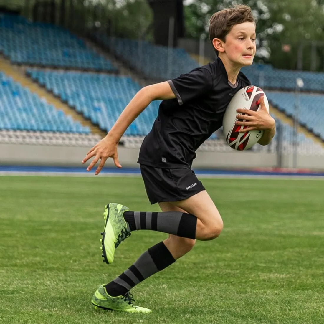 Chaussettes hautes de rugby enfant R500