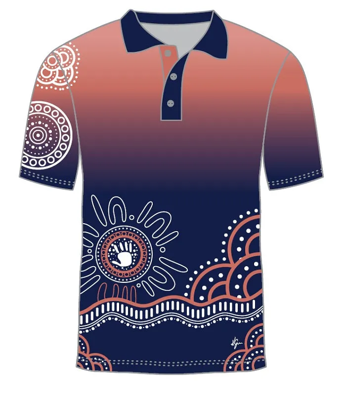 Custom Indigenous Polo Shirt - Dreamtime Grace