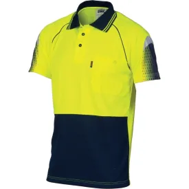 Dnc Workwear Hi-vis Cool-breathe Sublimated Piping Short Sleeve Polo - 3751