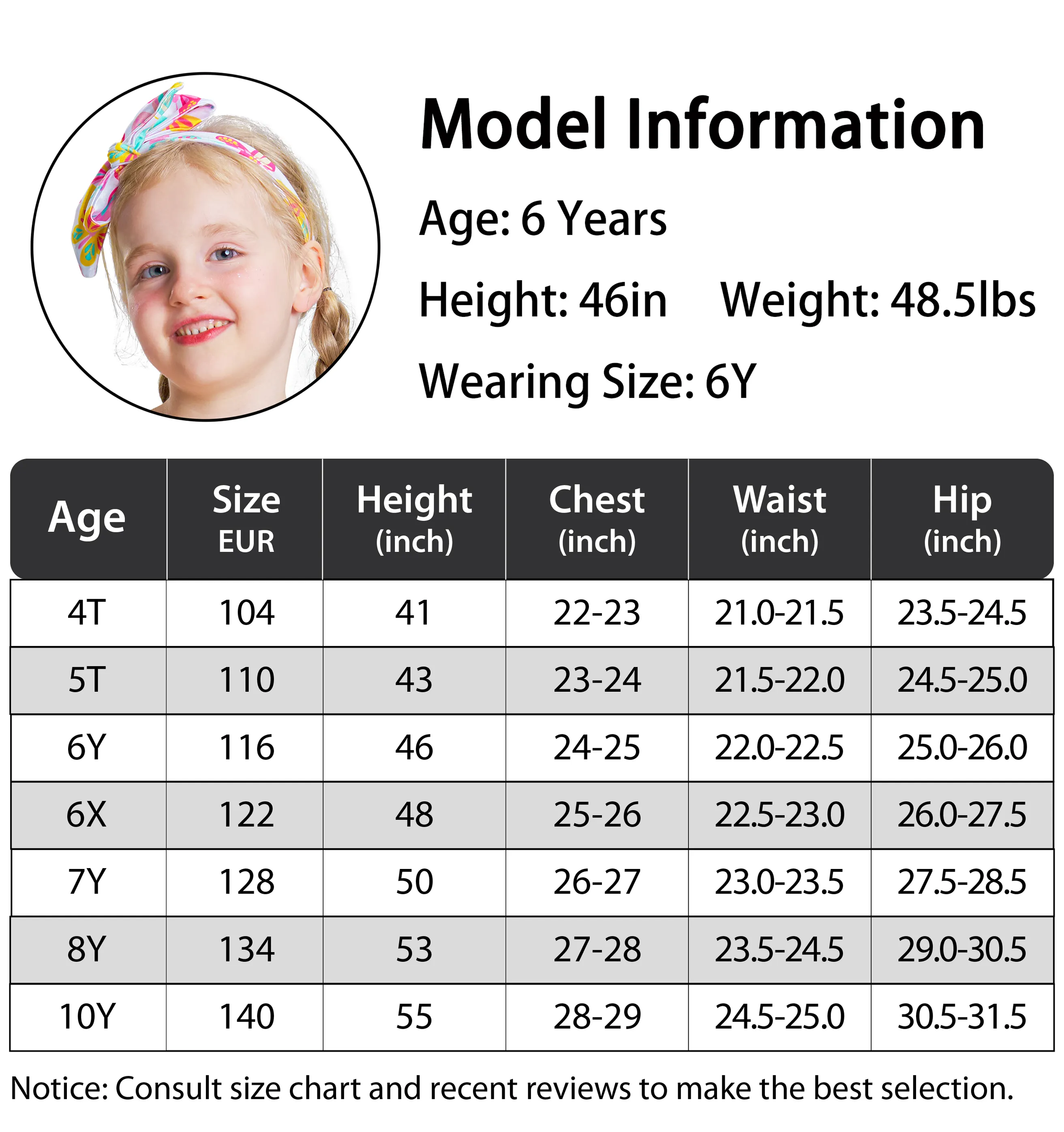 Girls One-Piece Colorful Butterfly Swimwear Headband Set