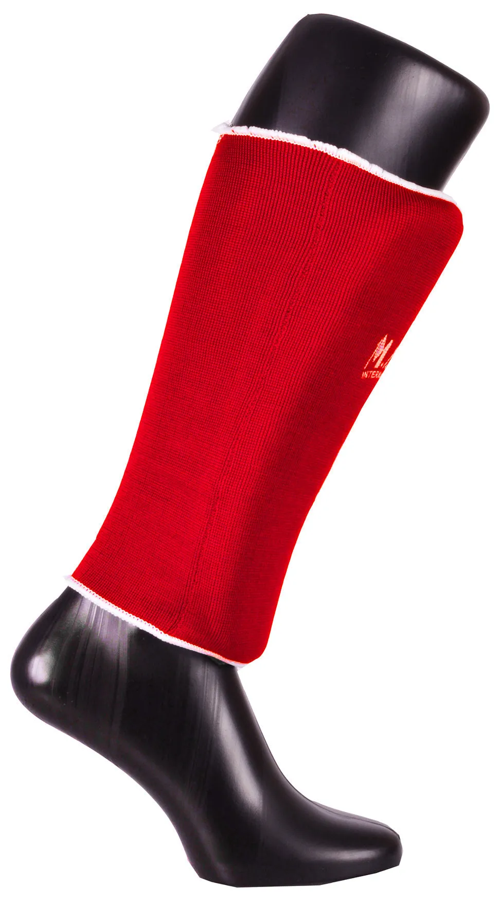 MAR-170C | Red Elasticated Fabric Shin Guard For Shin Protection