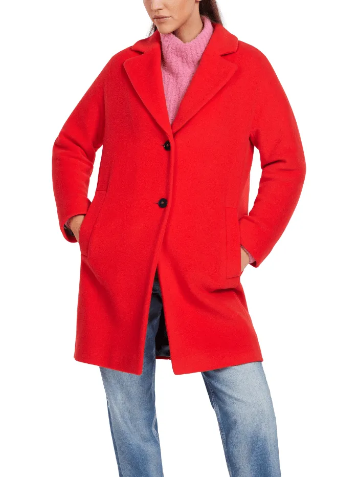 Marc Cain Additions Red Wool Blend Coat VA 11.05 W10 COL 270