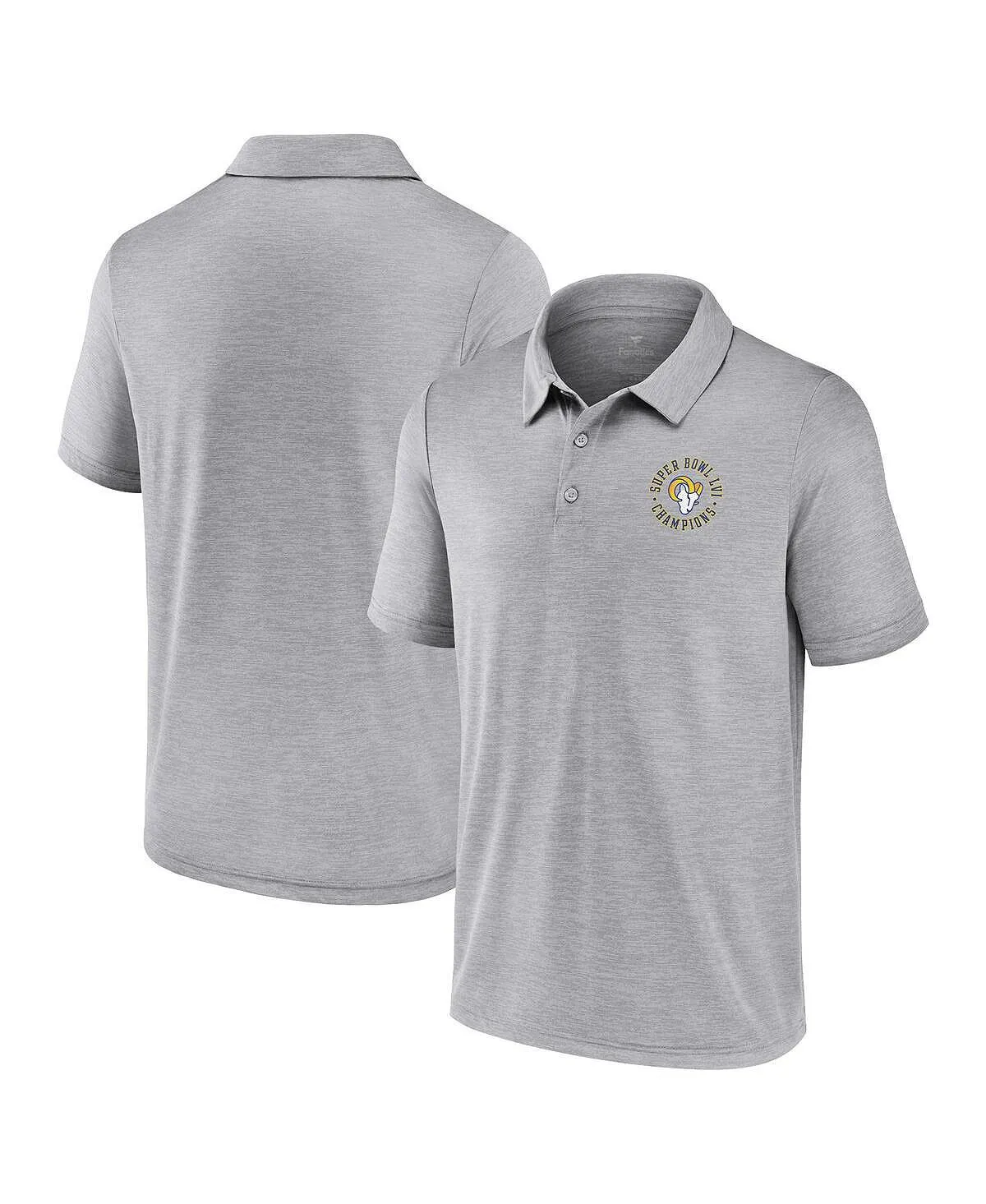 Men's Branded Los Angeles Rams Super Bowl LVI Champions Fanatics Gray Polo Shirt Gray