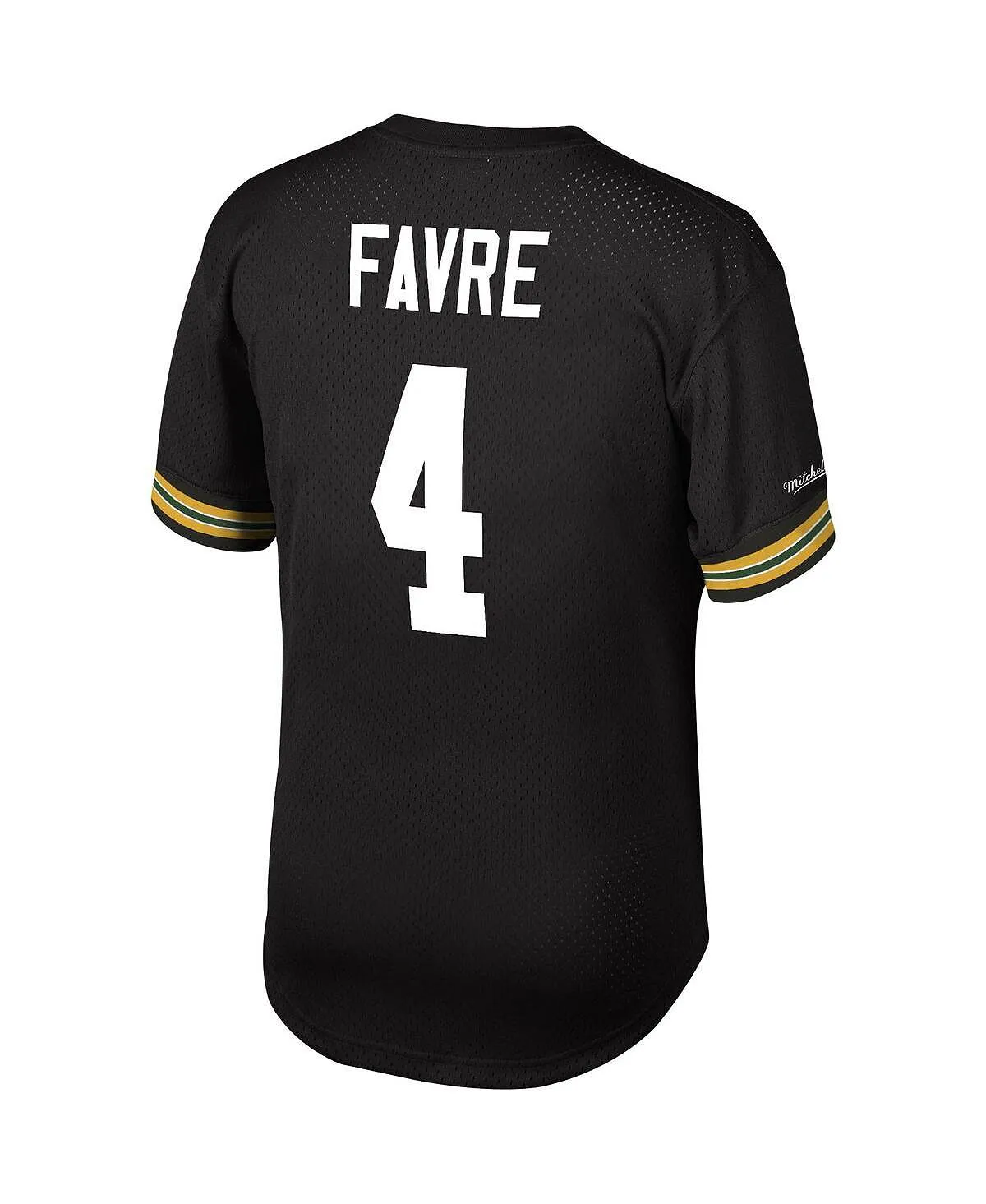 Men's brett favre black green bay packers mesh jersey with retired player name and number Mitchell & Ness ,  black