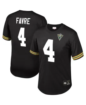 Men's brett favre black green bay packers mesh jersey with retired player name and number Mitchell & Ness ,  black