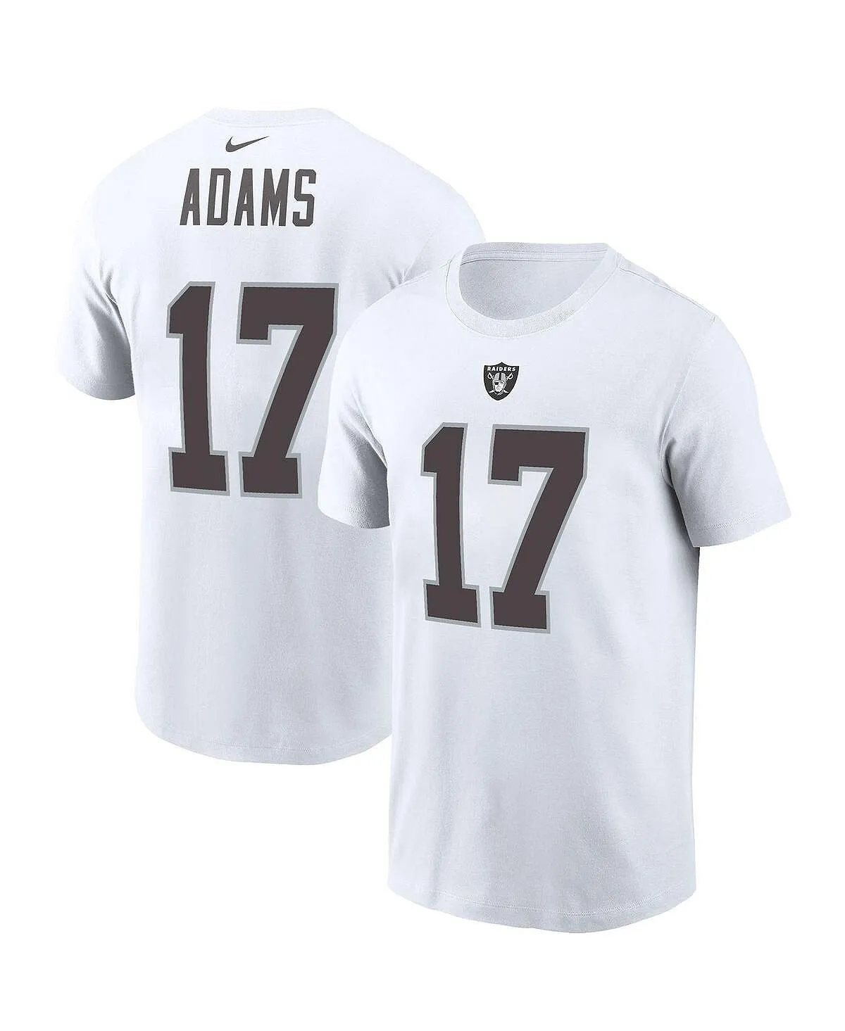 Men's Davante Adams White Las Vegas Raiders Nike Player Name and Number T-Shirt, White