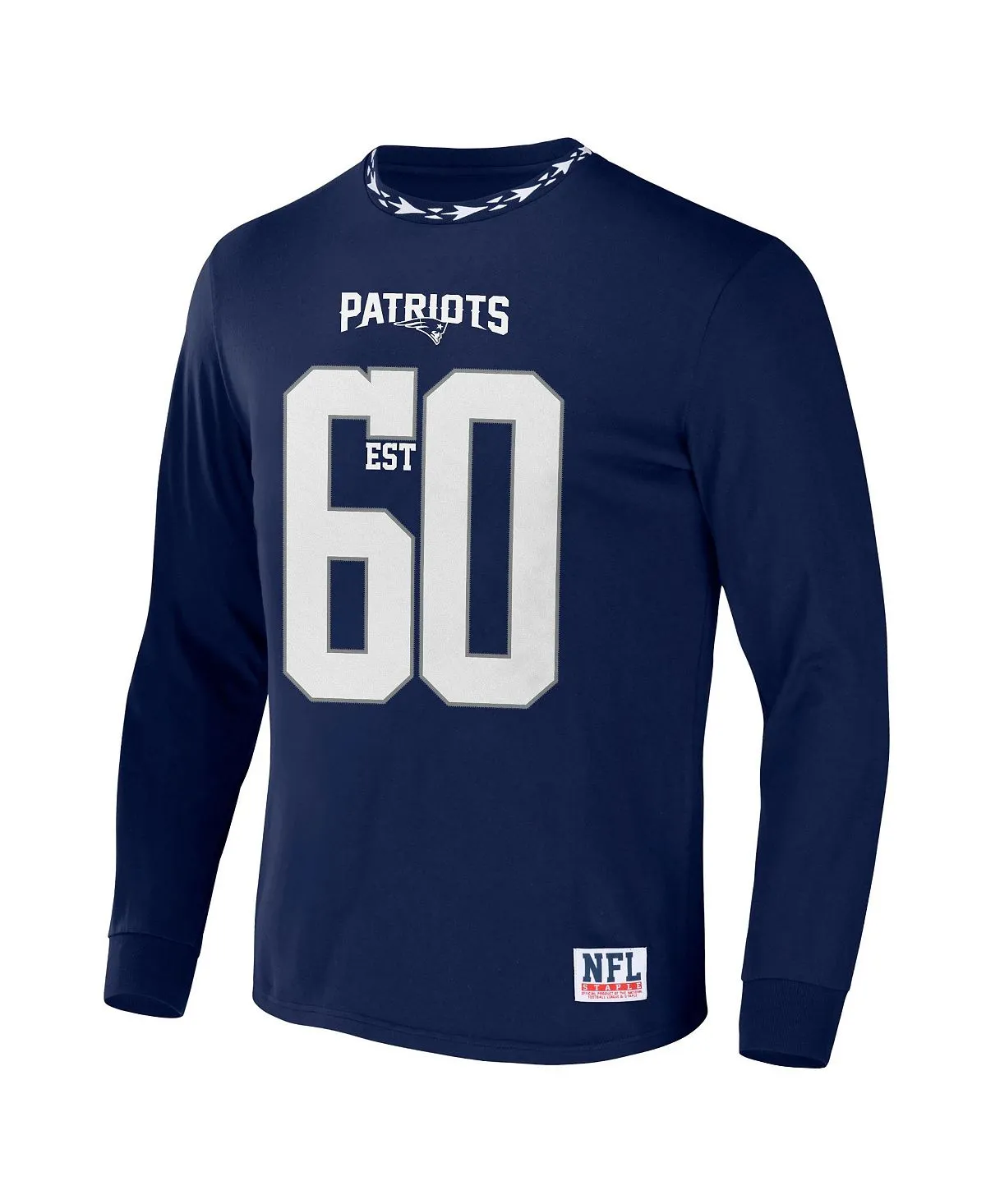 Men's nfl x staple navy new england patriots core long sleeve jersey style t shirt NFL Properties blue