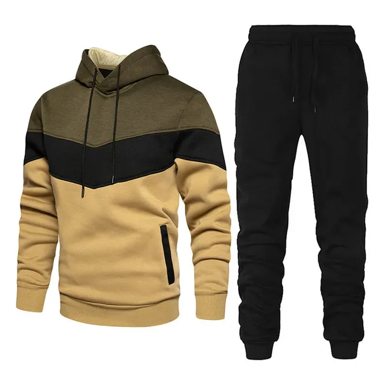 Men's Sportswear Fashion Casual Spring And Autumn Combination with Hoodie Pants Two-piece Suit