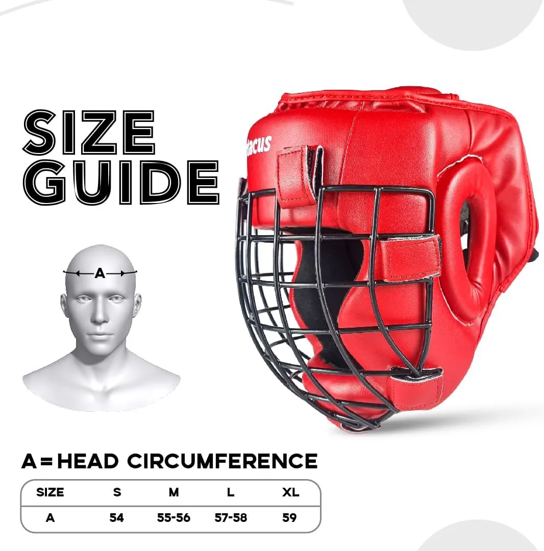 MMA BOXING HEADGEAR WITH REMOVABLE GRILL