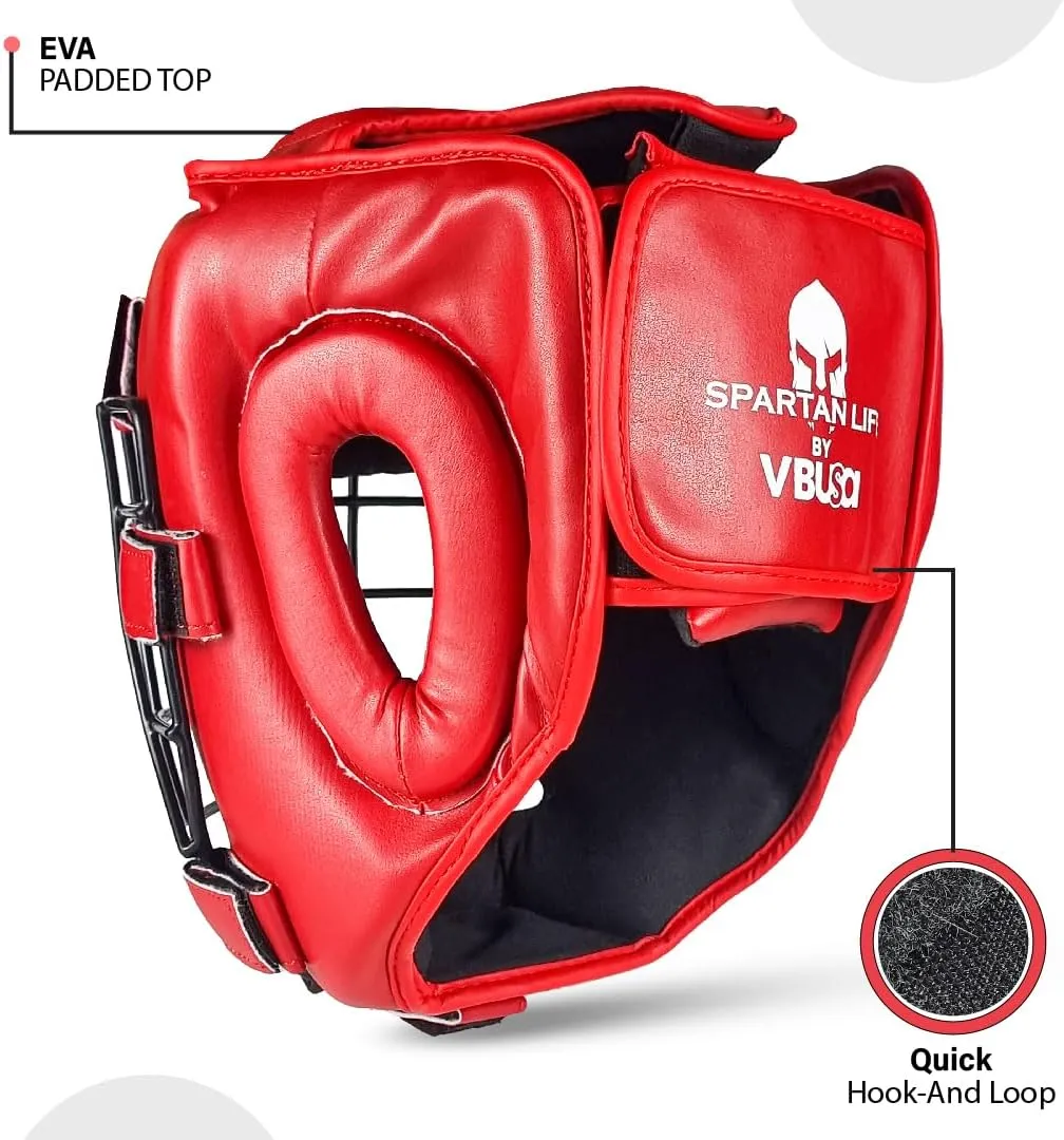 MMA BOXING HEADGEAR WITH REMOVABLE GRILL