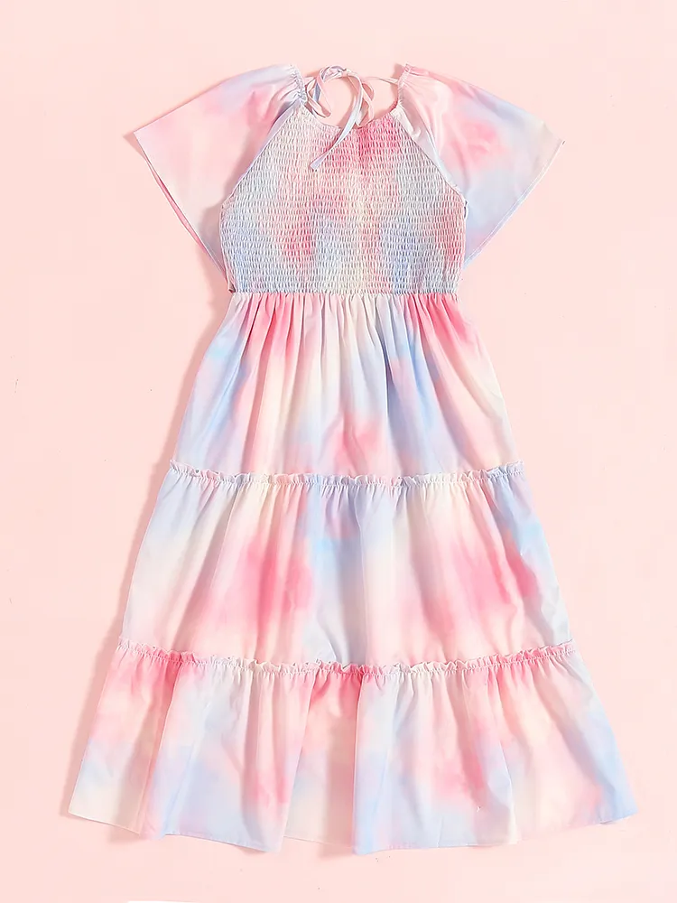 Mommy and Me Cotton Candy Boho Smocked Dress