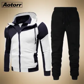 New Men's Autumn Winter Sets Zipper Hoodie pants Two Pieces Casual Tracksuit Male Sportswear Gym Brand Clothing Sweat Suit 2020