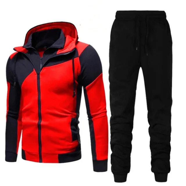 New Men's Autumn Winter Sets Zipper Hoodie pants Two Pieces Casual Tracksuit Male Sportswear Gym Brand Clothing Sweat Suit 2020