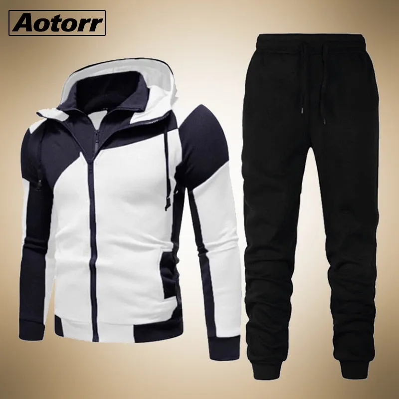 New Men's Autumn Winter Sets Zipper Hoodie pants Two Pieces Casual Tracksuit Male Sportswear Gym Brand Clothing Sweat Suit 2020