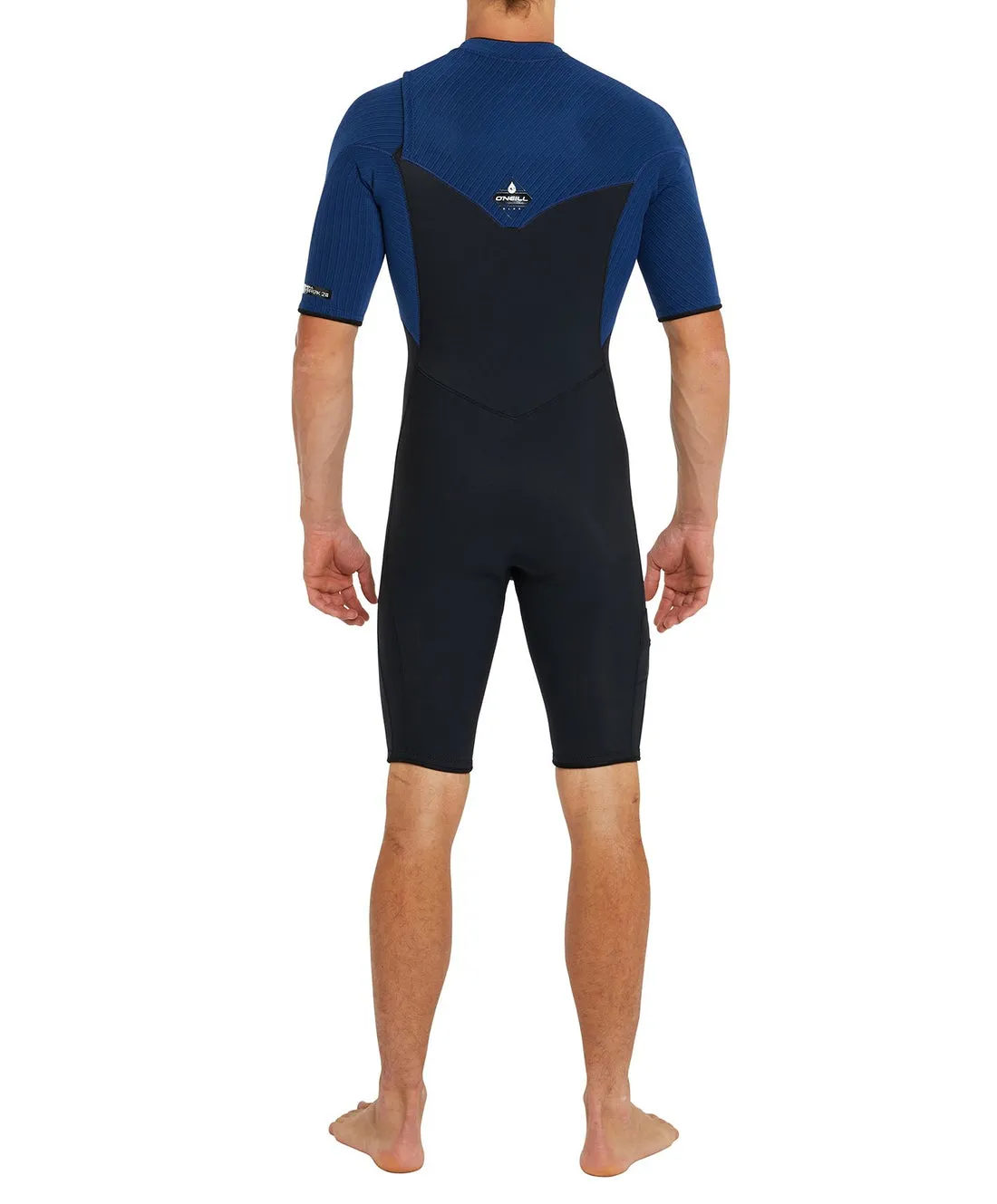 O'Neill Hyperfreak 2mm Short Sleeve Springsuit Chest Zip Wetsuit - Black Marine