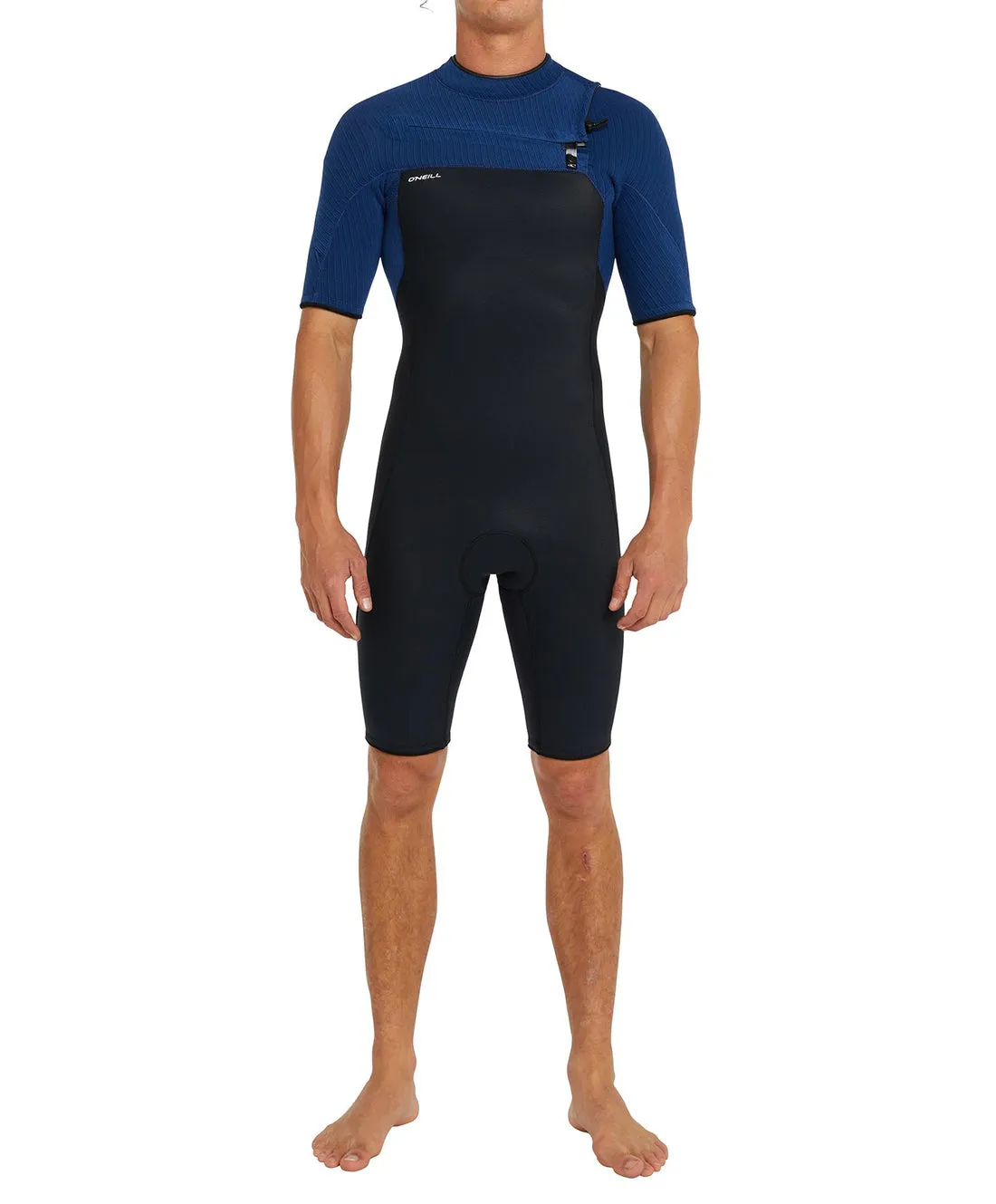 O'Neill Hyperfreak 2mm Short Sleeve Springsuit Chest Zip Wetsuit - Black Marine