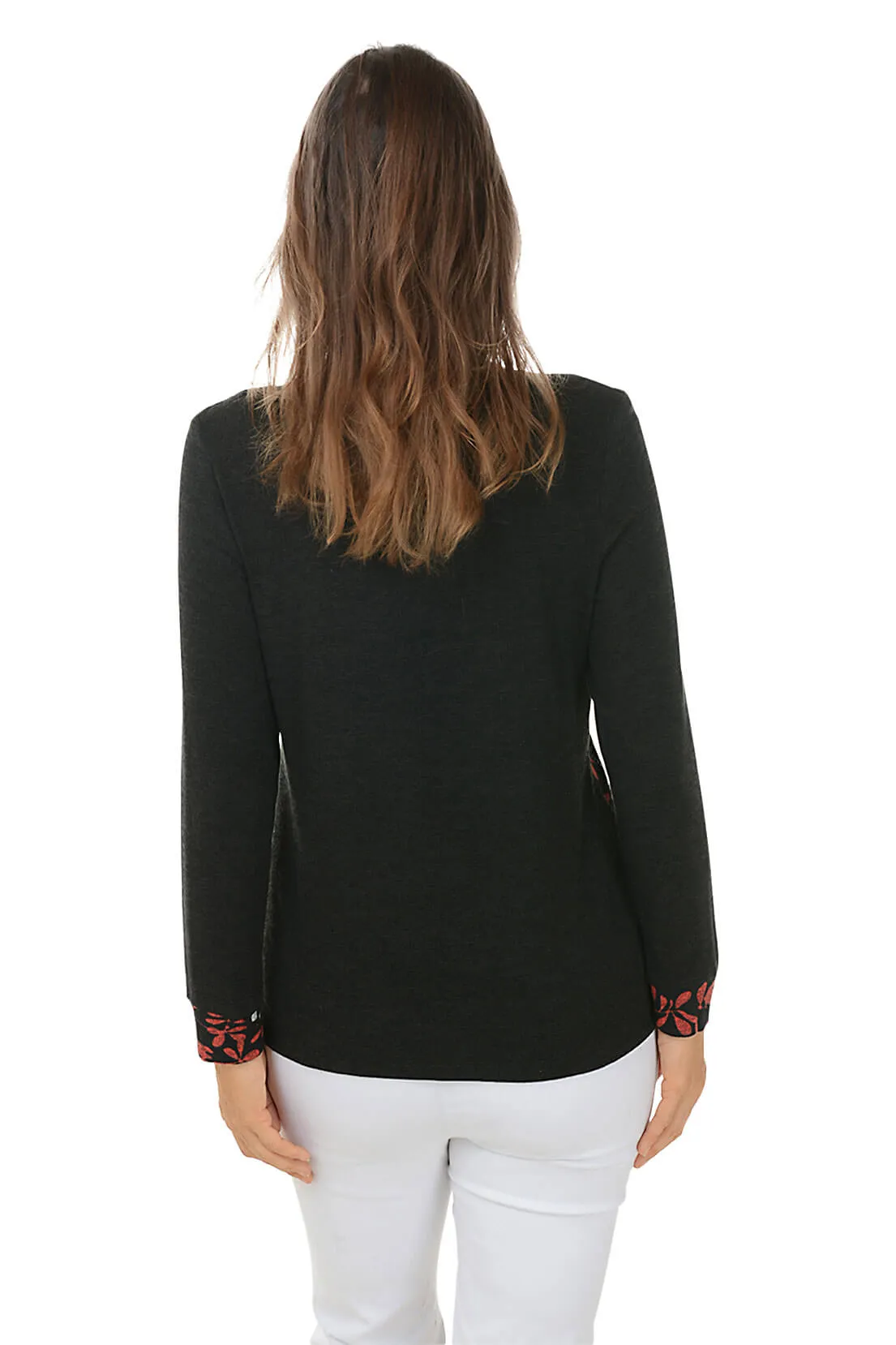 Petite Eclectic Asymmetrical Long Sleeve Knit Top