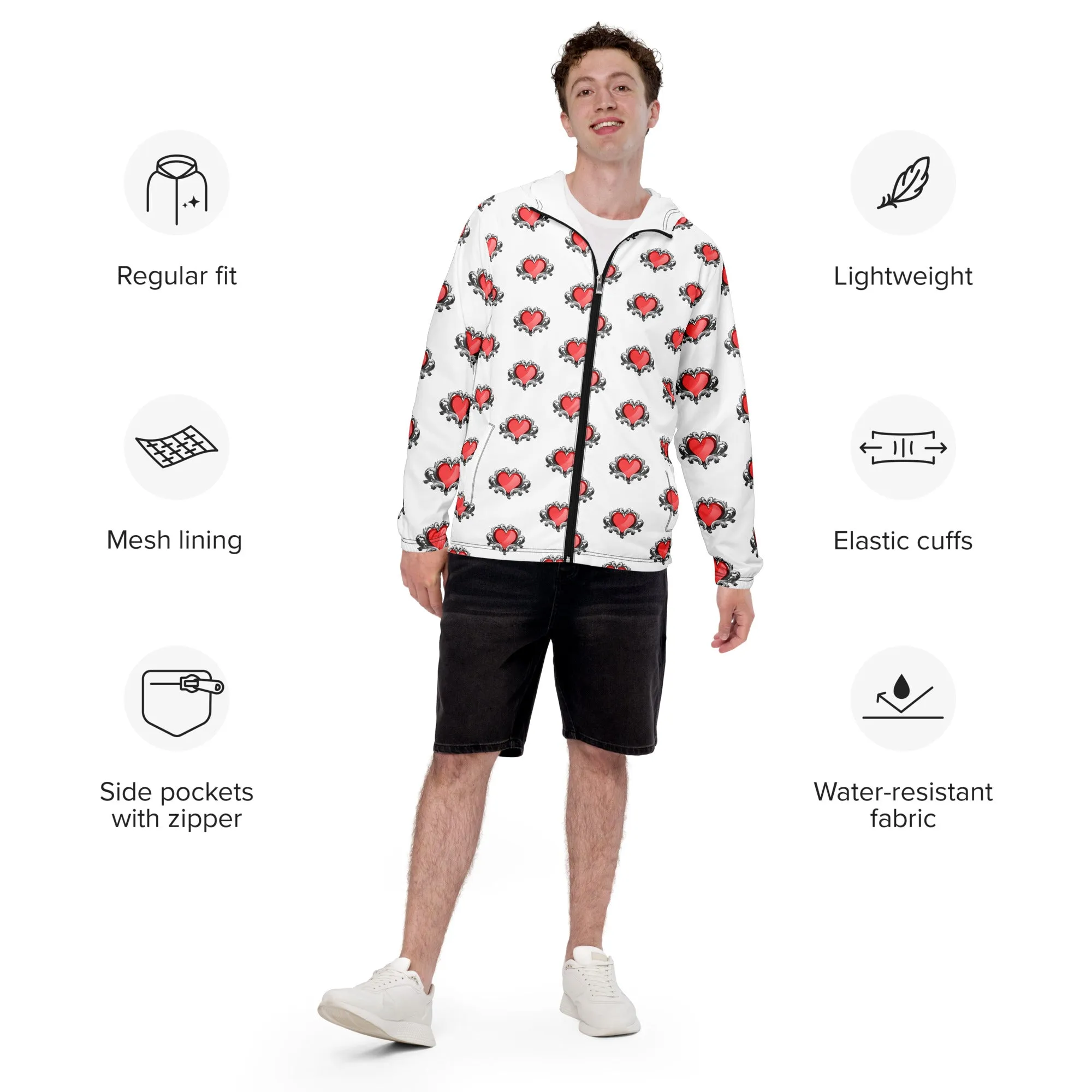 Queen Hearts - Men’s windbreaker