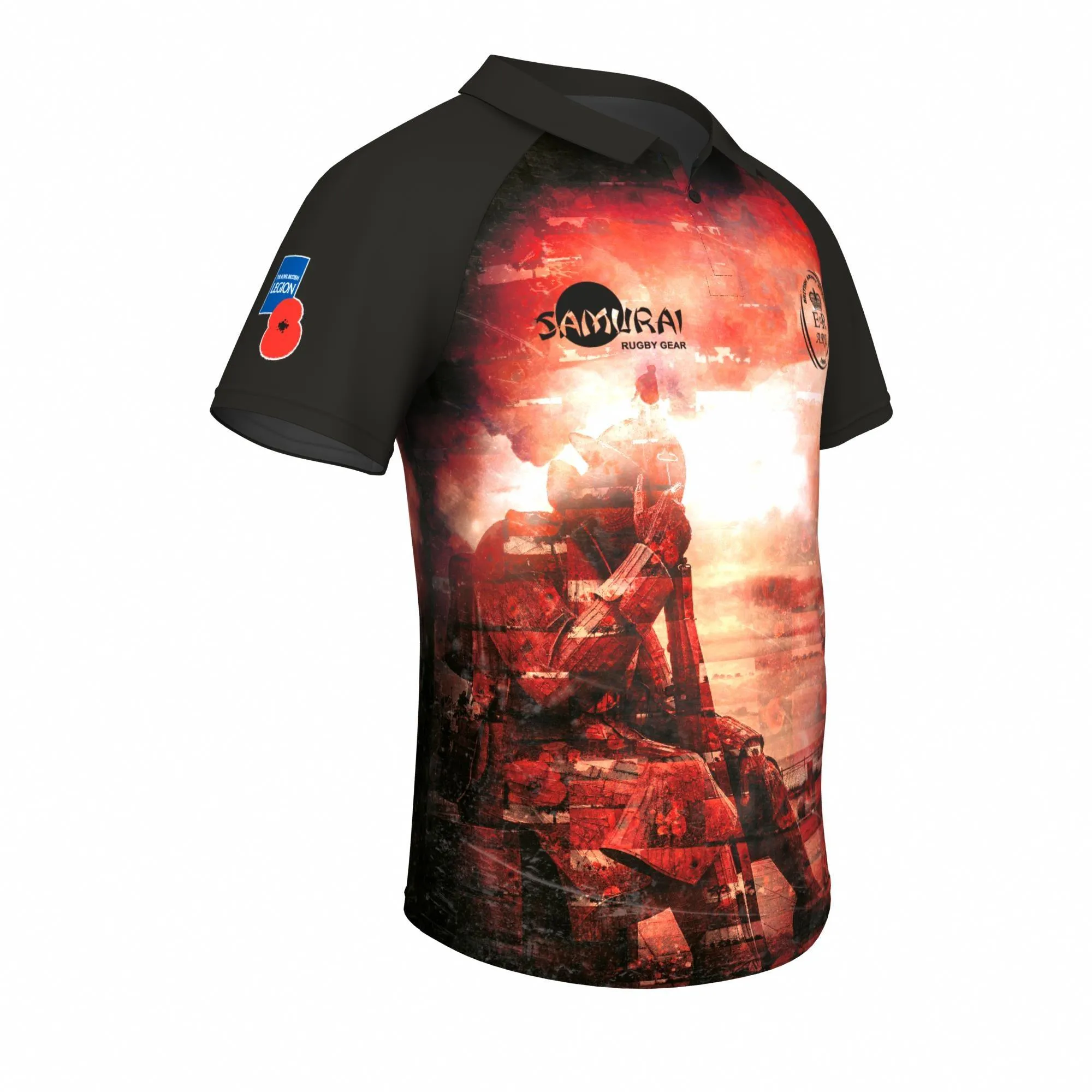 Samurai Mens Tommy Soldier Army Rugby Shirt