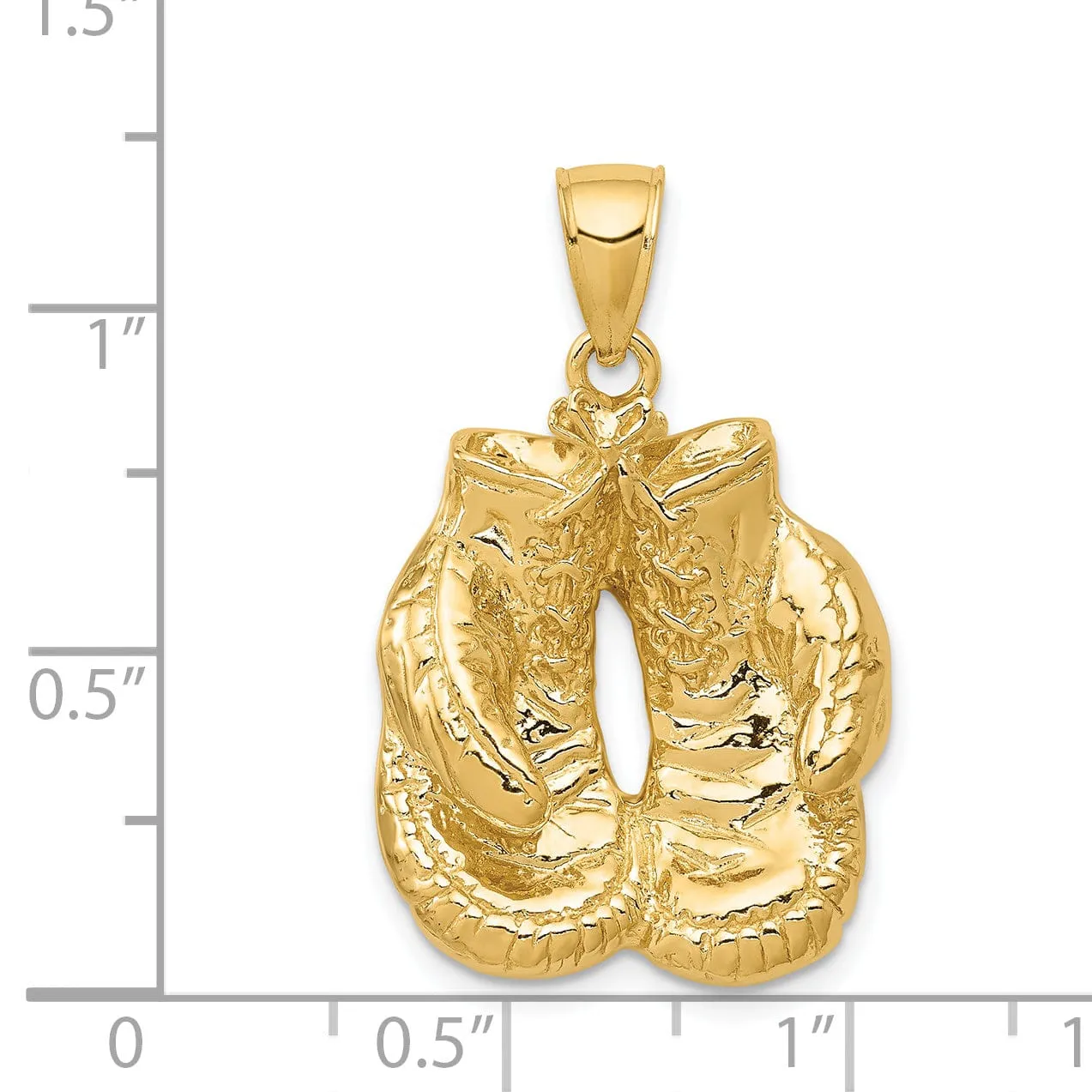 Solid 14k Yellow Gold Boxing Gloves Pendant