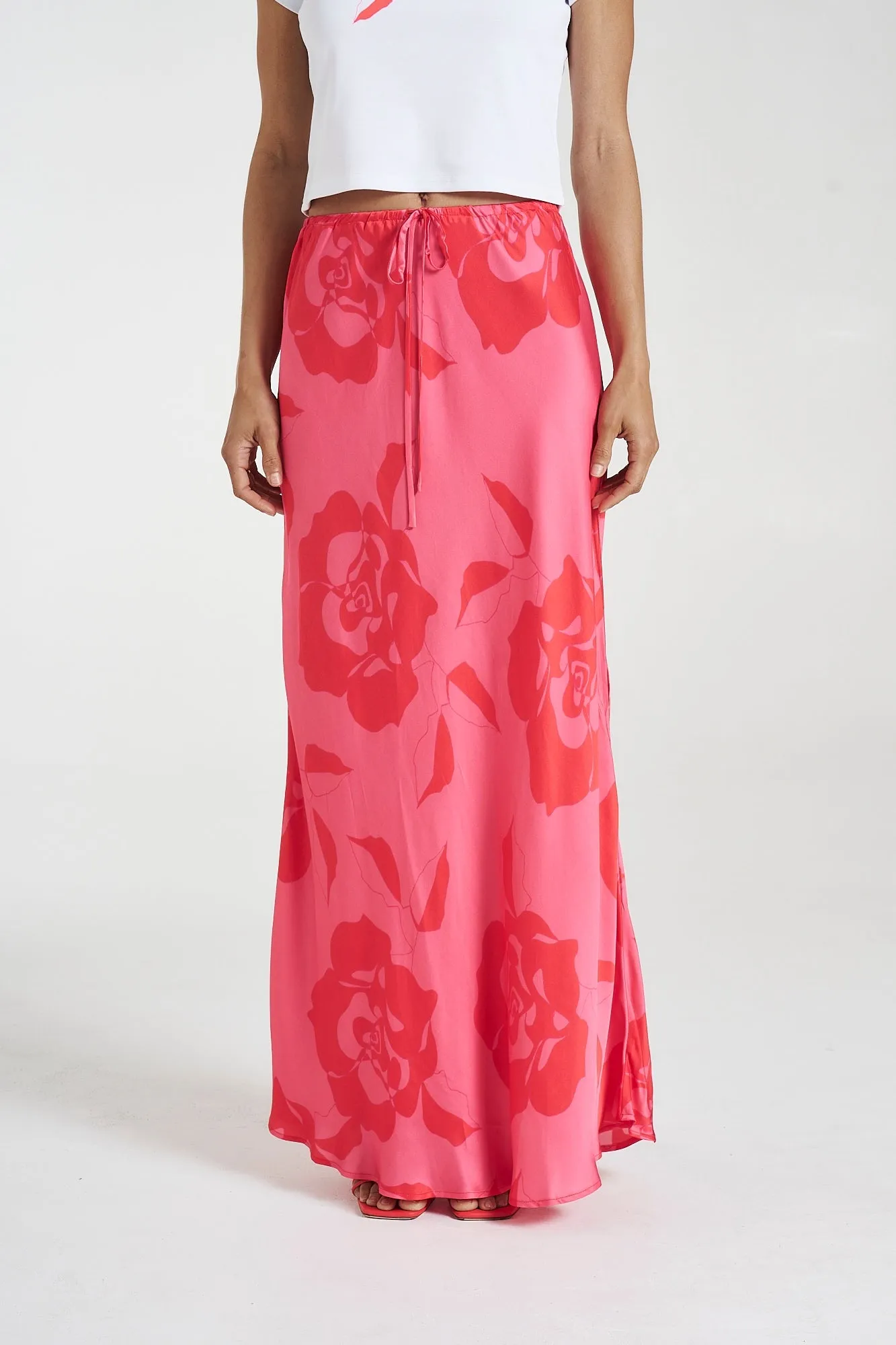 SUMMI SUMMI Womens Maxi Bias Skirt - A Rose By Any Other Name