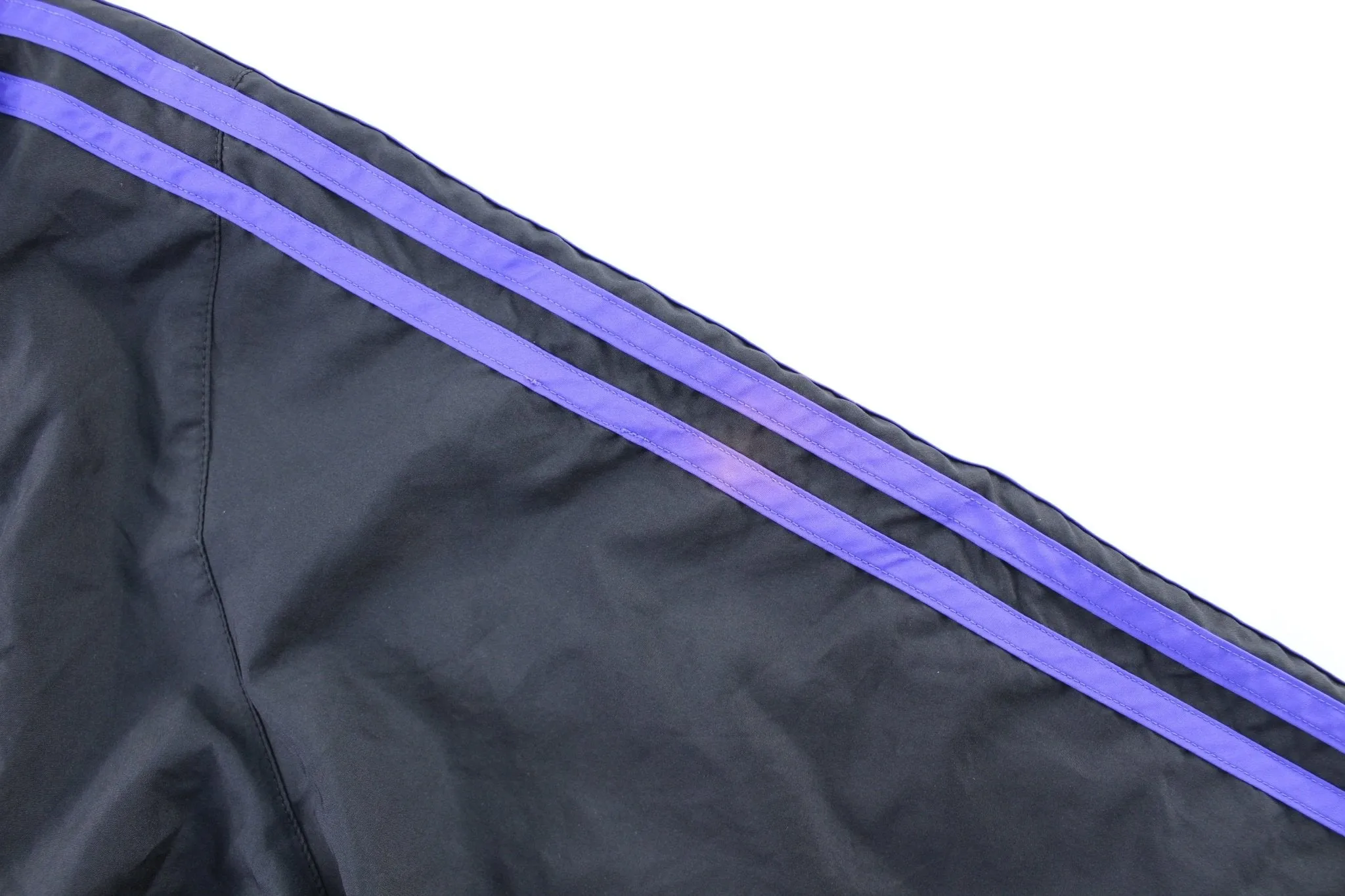 Women's Adidas Embroidered Logo Black & Purple Striped Zip Up Jacket