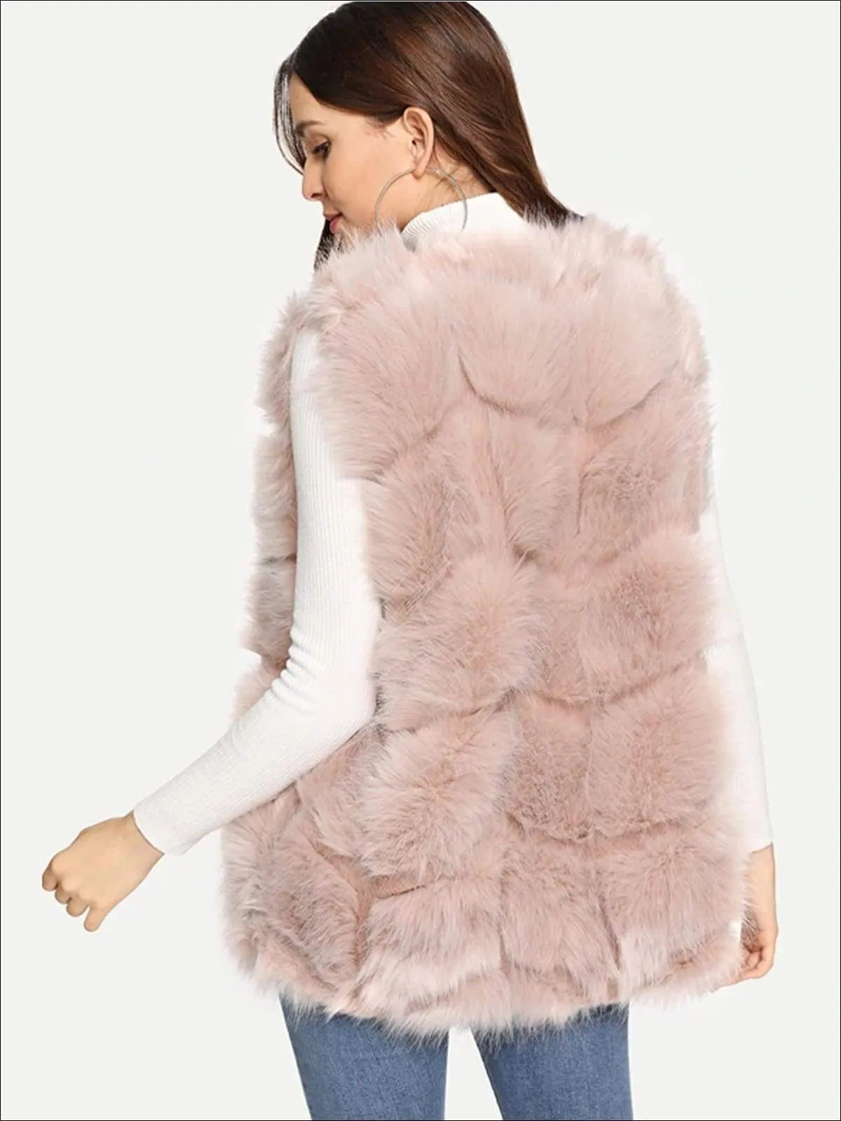 Women's Fashion Open Front Deluxe Faux Fur Vest