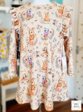 Woodland Friends Print Jersey Dress-New!