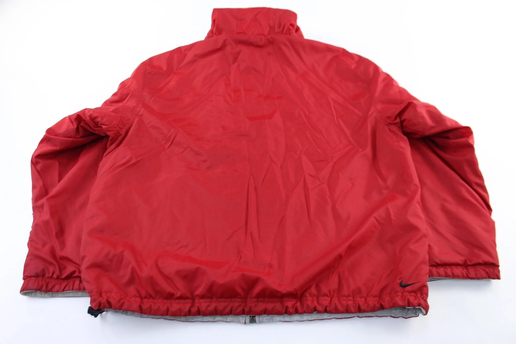 Y2K Nike Embroidered Logo Red & Grey Reversible Zip Up Jacket