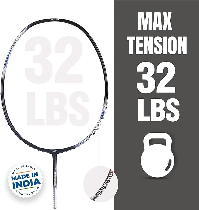 Yonex Astrox Attack 9 Black Badminton Racket Prestrung - Made in India (Black)