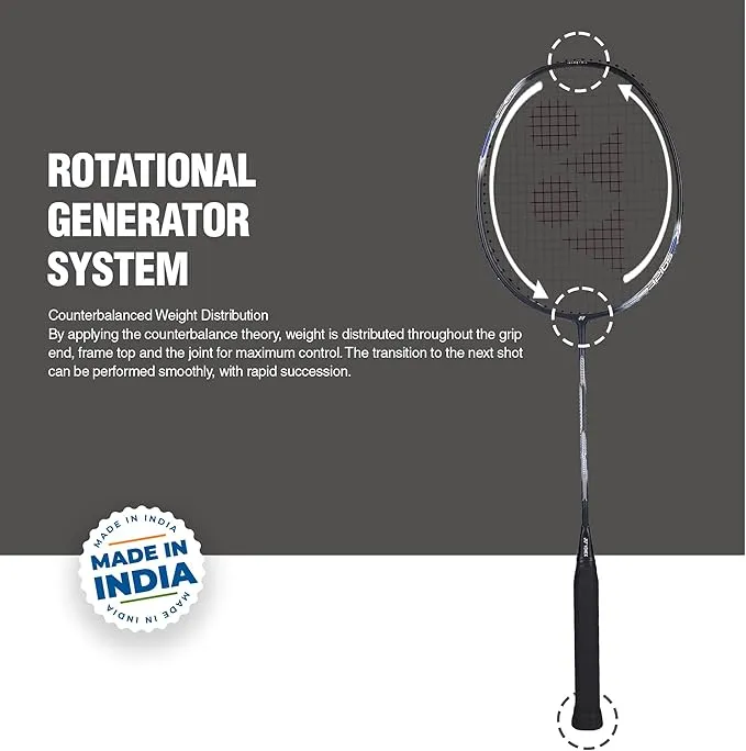 Yonex Astrox Attack 9 Black Badminton Racket Prestrung - Made in India (Black)